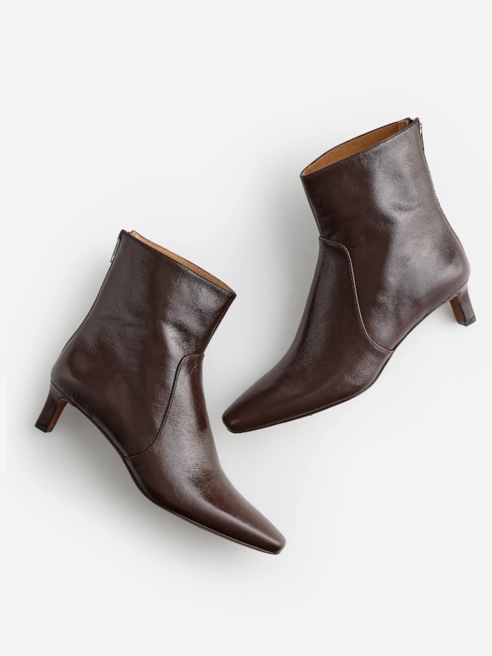 MADEWELL Dimes Kitten Heel Booties in Chocolate Leather ~ 5 M - Picture 2 of 13